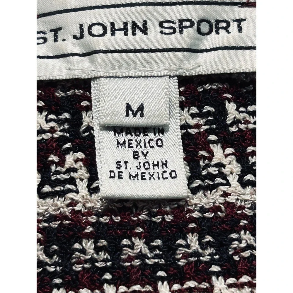 St John Sport‎ Womens Medium Regatta Tweed Knit Cardigan